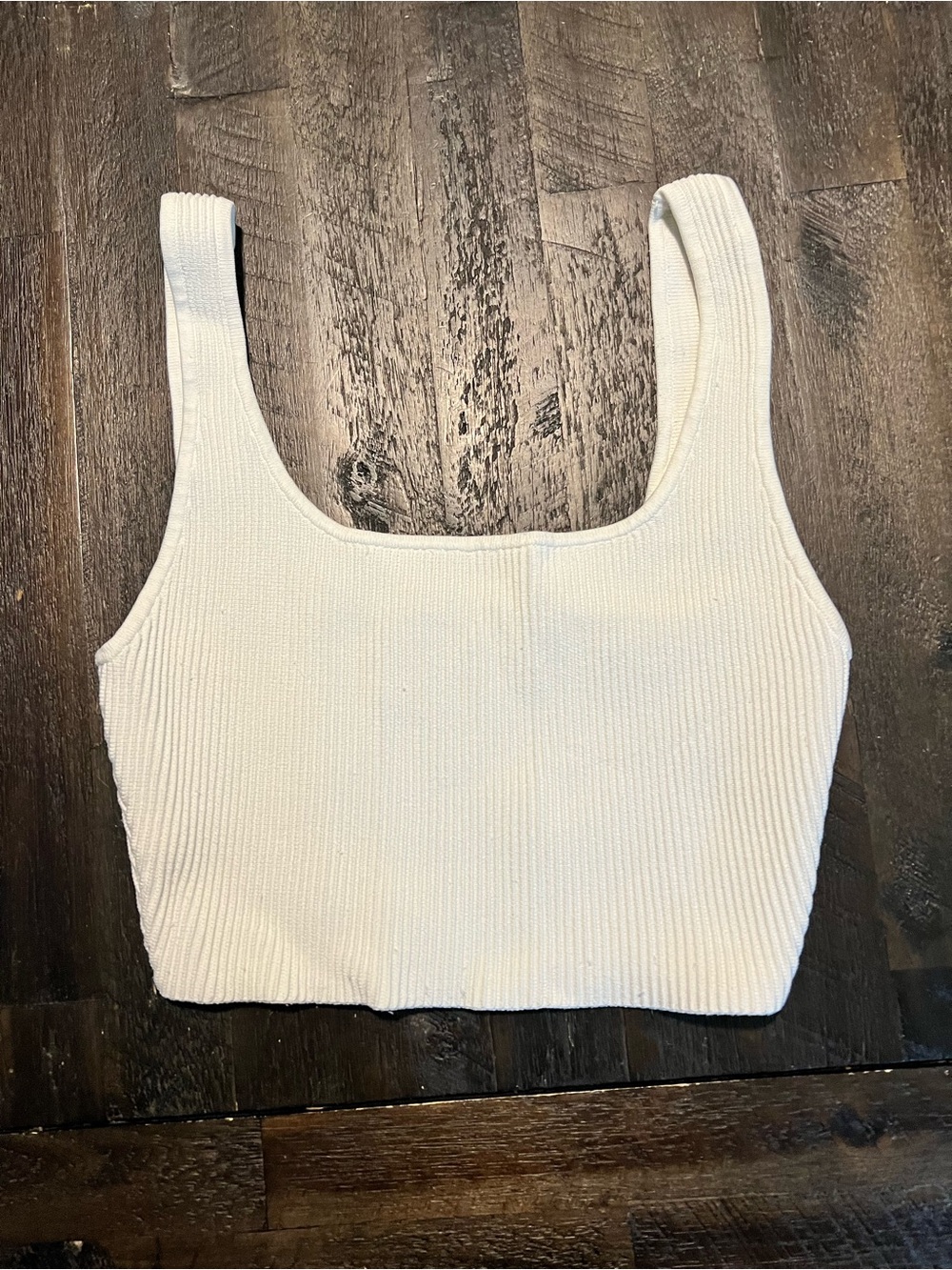 Babaton Cream Ribbed Cropped Tank